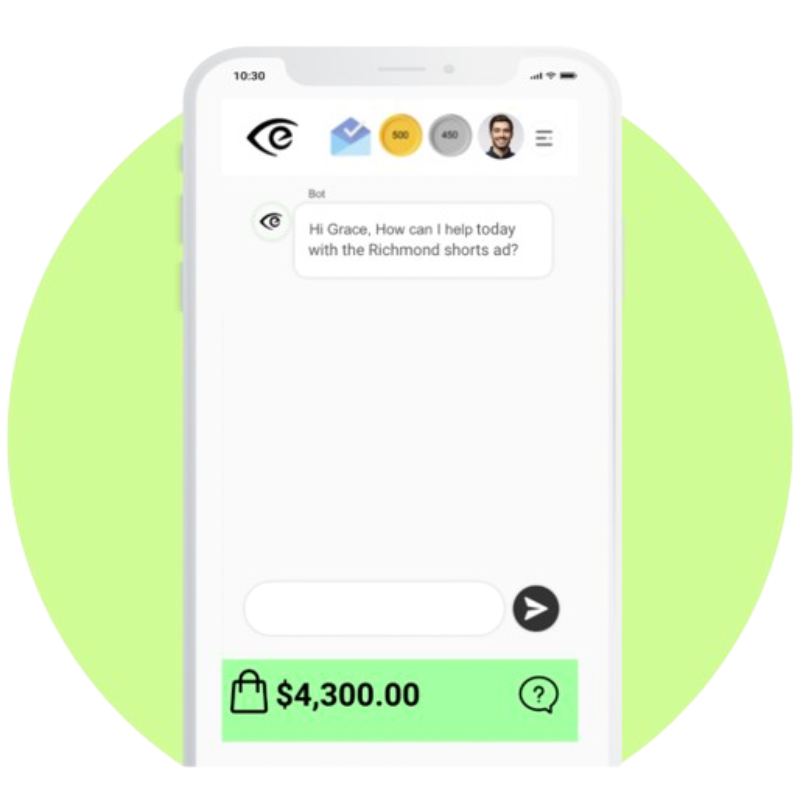 chatbot and budget view